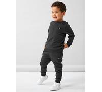 Sweatshirt NAME IT "NMMVIMO LS SWEAT BRU NOOS", Jungen, Gr. 86, schwarz sapphire, angeraute Sweatware, Obermaterial: 60% Baumwolle, 40% Polyester, unifarben, regular fit hüftlang, Rundhals, Rippbündch