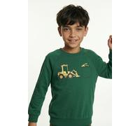 Sweatshirt NAME IT "NMMVION LS NREG SWEAT UNB", Jungen, Gr. 110, grün (verdant grün print:pocket), Sweatware, Obermaterial: 60% Baumwolle, 40% Polyester, bedruckt, regular fit normal, Rundhals, Rippbü