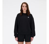 Sweatshirt NEW BALANCE "Sport Essentials French Terry Crew", Damen, Gr. XL, schwarz, Obermaterial: 60% Baumwolle, 40% Polyester, Sweatshirts Sweatshirt, lockere Passform, mit Rundhalsausschnitt (24405
