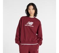 Sweatshirt NEW BALANCE "Sport Essentials French Terry Logo Crew", Damen, Gr. L, monarch burgundy (611), Obermaterial: 60% Baumwolle, 40% Polyester, Sweatshirts Sweatshirt (70560103-L) monarch burgundy