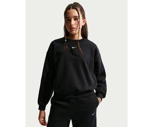 Sweatshirt NIKE SPORTSWEAR "G NSW STUDIO FLC BXY OS LBR", Mädchen, Gr. L (152/158), schwarz, weiß, angeraute Sweatware, Obermaterial: 80% Baumwolle, 20% Polyester, normal, Rundhals, angesetztes Bündch