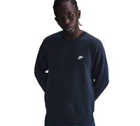 Sweatshirt NIKE SPORTSWEAR "M NK CLUB BB CREW", Herren, Gr. M, obsidian, weiß, Jersey, Obermaterial: 80% Baumwolle, 20% Polyester, normal, Rundhals, angesetztes Bündchen, Sweatshirts Sweatshirt, kurzä