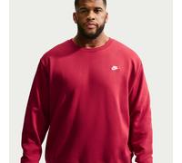 Sweatshirt NIKE SPORTSWEAR "M NK CLUB BB CREW", Herren, Gr. XL, tough rot, weiß, Jersey, Obermaterial: 80% Baumwolle, 20% Polyester, normal, Rundhals, angesetztes Bündchen, Sweatshirts Sweatshirt, kur