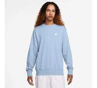 Sweatshirt NIKE SPORTSWEAR "M NK CLUB FT CREW", Herren, Gr. 4XL, blau (hydrogen blau, weiß), Jersey, Obermaterial: 80% Baumwolle, 20% Polyester, normal, Rundhals, Bündchen, Sweatshirts Sweatshirt, mit