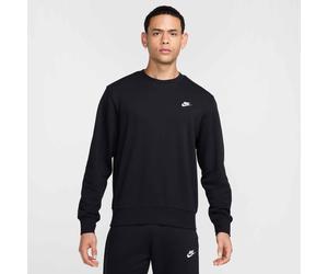 Sweatshirt NIKE SPORTSWEAR "M NK CLUB FT CREW", Herren, Gr. XL, schwarz (schwarz, weiß), Jersey, Obermaterial: 80% Baumwolle, 20% Polyester, normal, Rundhals, Bündchen, Sweatshirts Sweatshirt, mit Run