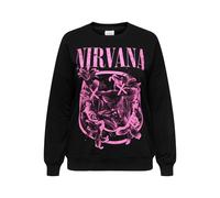 Sweatshirt ONLY CARMAKOMA "CARHAVEN L/S O-NECK SWEAT LC JRS", Damen, Gr. M, schwarz print:face, Sweatware, Obermaterial: 60% Baumwolle, 40% Polyester, bedruckt, regular fit normal, Rundhals, Sweatshir