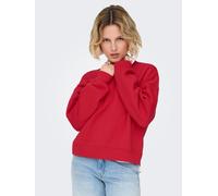Sweatshirt ONLY "ONLBEST L/S CREW NECK SWT NOOS", Damen, Gr. L, true rot, Sweatware, Obermaterial: 65% Polyester, 35% Baumwolle, unifarben, regular fit normal, Rundhals, Rippbündchen, Sweatshirts Swea