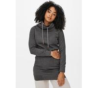 Sweatshirt ONLY "ONLBETTE L/S LONG HIGH NECK SWT", Damen, Gr. S, grau (dunkelgrau melange), Sweatware, Obermaterial: 65% Polyester, 35% Baumwolle, unifarben, regular fit, Rundhals, Sweatshirts Sweatsh