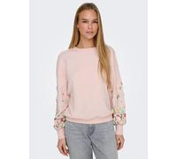 Sweatshirt ONLY "ONLBROOKE L/S O-NECK FLOWER SWT", Damen, Gr. M, potpourri print:sleeve flower, Sweatware, Obermaterial: 60% Baumwolle, 40% Polyester, regular fit normal, Rundhals, Rippbündchen, Sweat