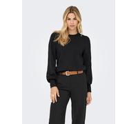 Sweatshirt ONLY "ONLFEMME L/S PUFF EMBROIDERY UB SWT", Damen, Gr. XS, schwarz, Sweatware, Obermaterial: 60% Baumwolle, 40% Polyester, unifarben, regular fit hüftlang, Rundhals, Puffärmel Rippbündchen,