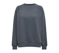 Sweatshirt ONLY "ONLKIARA L/S O-NECK OVERSIZE STUDS SWT", Damen, Gr. M (38), grau (schwarzened pearl detail:rhinestone, studs sleeve), Sweatware, Obermaterial: 60% Baumwolle, 40% Polyester, unifarben,