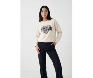 Sweatshirt ONLY "ONLLAUREN L/S LEO O-NECK CC SWT", Damen, Gr. XL, birch print:amour, lau leo, Sweatware, Obermaterial: 60% Baumwolle, 40% Polyester, regular fit hüftlang, Rundhals, Rippbündchen, Sweat