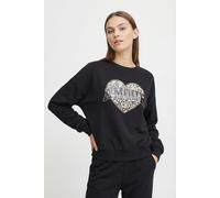 Sweatshirt ONLY "ONLLAUREN L/S LEO O-NECK CC SWT", Damen, Gr. XS, schwarz print:amour, lau leo, Sweatware, Obermaterial: 60% Baumwolle, 40% Polyester, regular fit hüftlang, Rundhals, Rippbündchen, Swe
