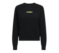 Sweatshirt ONLY "ONLPHILEA L/S FRUIT O-NECK UB SWT", Damen, Gr. L, schwarz (schwarz print:avocado), Sweatware, Obermaterial: 80% Baumwolle, 20% Polyester, bedruckt, regular fit normal, Rundhals, Rippb