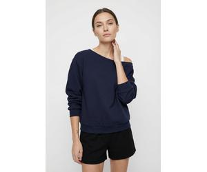 Sweatshirt ONLY "ONLRHINA L/S ONE SHOULDER NOOS SWT", Damen, Gr. L, night sky, Sweatware, Obermaterial: 60% Baumwolle, 40% Polyester, unifarben, oversize normal, tiefer Rundhals, Sweatshirts Sweatshir