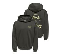 Sweatshirt ONLY & SONS "ONSPARKS GALLERY RLX SWEAT HOODIE NOOS", Herren, Gr. M, grau (beluga print:central parks), angeraute Sweatware, Obermaterial: 75% Baumwolle, 25% Polyester, bedruckt, regular fi