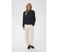 Sweatshirt SAINT TROPEZ "Sweatshirt PadmiaSZ", Damen, Gr. M, blau (night sky), Obermaterial: 98% Polyester Pol. recyc.. 2% Elasthan EL., Sweatshirts Sweatshirt (95008402-M) night sky