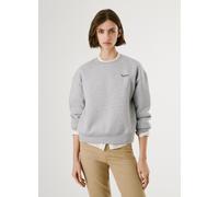 Sweatshirt PEPE JEANS "BABI", Damen, Gr. S, grau (marl grau), Sweatware, Obermaterial: 70% Baumwolle, 30% Polyester, unifarben, Rundhals, angesetztes Bündchen, Sweatshirts Sweatshirt, mit Rundhals und