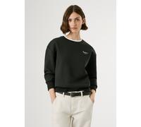 Sweatshirt PEPE JEANS "BABI", Damen, Gr. S, schwarz, Sweatware, Obermaterial: 70% Baumwolle, 30% Polyester, unifarben, Rundhals, angesetztes Bündchen, Sweatshirts Sweatshirt, mit Rundhals und Logo (41