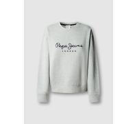 Sweatshirt PEPE JEANS "BADDY", Damen, Gr. M, grau (marl grau), Sweatware, Obermaterial: 85% Baumwolle, 15% Polyester, bedruckt, unifarben, hüftbedeckend, Rundhals, Rippstrickbündchen, Sweatshirts Swea