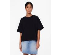Sweatshirt PIECES "PCCHILLI SUMMER 2/4 LOOSE SWEAT NOOS BC", Damen, Gr. L, schwarz, Sweatware, Obermaterial: 50% Baumwolle, 50% Polyester, unifarben, loose fit kurz, Rundhals, Sweatshirts Sweatshirt (
