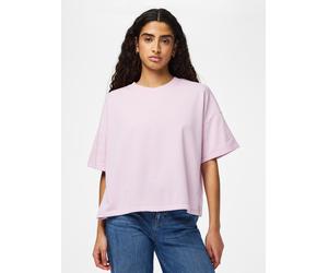 Sweatshirt PIECES "PCCHILLI SUMMER 2/4 LOOSE SWEAT NOOS BC", Damen, Gr. L, winsome orchid, Sweatware, Obermaterial: 50% Baumwolle, 50% Polyester, unifarben, loose fit kurz, Rundhals, Sweatshirts Sweat