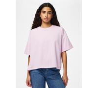 Sweatshirt PIECES "PCCHILLI SUMMER 2/4 LOOSE SWEAT NOOS BC", Damen, Gr. S, winsome orchid, Sweatware, Obermaterial: 50% Baumwolle, 50% Polyester, unifarben, loose fit kurz, Rundhals, Sweatshirts Sweat