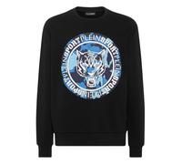 Sweatshirt PLEIN SPORT "Carbon Tiger", Herren, Gr. L, 0207, schwarz, lightblau, Obermaterial: 88% Baumwolle, 12% Polyester, Sweatshirts (12886435-L) 0207, schwarz, lightblau