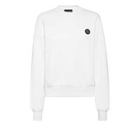 Sweatshirt PLEIN SPORT "Glitter", Damen, Gr. L, weiß (01, weiß), Obermaterial: 88% Baumwolle, 12% Polyester, Sweatshirts (67819760-L) 01, weiß