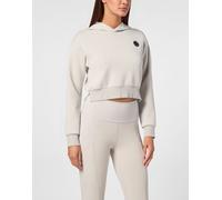 Sweatshirt PLEIN SPORT "Hoodie", Mädchen, Gr. XXL, 10, grau, Obermaterial: 88% Polyester, 12% Elasthan, Sweatshirts Sweatshirt (39719623-XXL) 10, grau