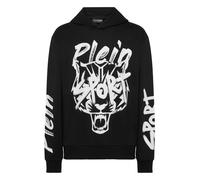 Sweatshirt PLEIN SPORT "Kapuzen-Sweatshirt", Jungen, Gr. XL, schwarz (02, schwarz), Obermaterial: 13% Polyester, 87% Baumwolle, Sweatshirts Sweatshirt (86474516-XL) 02, schwarz