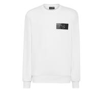 Sweatshirt PLEIN SPORT "Sweatshirt", Herren, Gr. M, weiß (01, weiß), Obermaterial: 88% Baumwolle, 12% Polyester, Sweatshirts Sweatshirt (96290941-M) 01, weiß