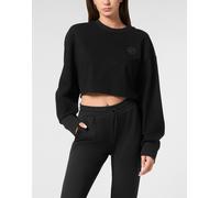 PLEIN SPORT Damen Sweatshirt Sweatshirt (PP23103) L Schwarz