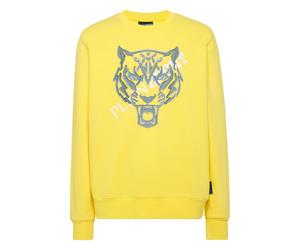 Sweatshirt PLEIN SPORT "Tiger", Jungen, Gr. M, gelb (09, gelb), Obermaterial: 88% Baumwolle, 12% Polyester, Sweatshirts Sweatshirt (50998565-M) 09, gelb