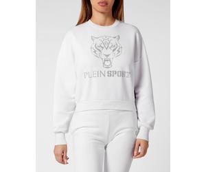 Sweatshirt PLEIN SPORT "Tiger", Mädchen, Gr. L, weiß (01, weiß), Obermaterial: 88% Baumwolle, 12% Polyester, Sweatshirts Sweatshirt (89532413-L) 01, weiß