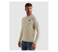Sweatshirt PME LEGEND "Airstrip sweat", Herren, Gr. M, bone weiß, Sweatware, Obermaterial: 95% Baumwolle, 5% Elasthan, unifarben, regular fit normal, Rundhals, Rippbündchen, Sweatshirts Sweatshirt, mi