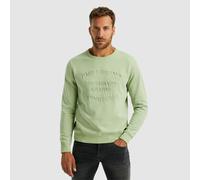 Sweatshirt PME LEGEND "Crewneck gd terry", Herren, Gr. XXL, grün (quiet grün), Sweatware, Obermaterial: 100% Baumwolle, unifarben, casual, regular fit taillenbedeckt, Rundhals, Sweatshirts, mit Schrif