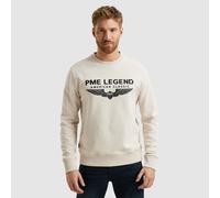 Sweatshirt PME LEGEND "Crewneck soft terry with logo", Herren, Gr. XL, beige (birch), Sweatware, Obermaterial: 100% Baumwolle, bestickt, casual, regular fit taillenbedeckt, Rundhals, Langarm Rippbündc