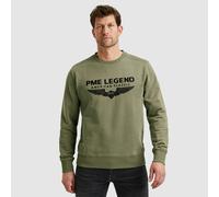 Sweatshirt PME LEGEND "Crewneck soft terry with logo", Herren, Gr. M, grün (loden grün), Sweatware, Obermaterial: 100% Baumwolle, bedruckt, regular fit normal, Rundhals, Bündchen, Sweatshirts Sweatshi
