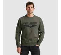 Sweatshirt PME LEGEND "Crewneck soft terry with logo", Herren, Gr. XXL, grau (beluga), Sweatware, Obermaterial: 100% Baumwolle, bestickt, regular fit normal, Rundhals, Rippbündchen, Sweatshirts Sweats