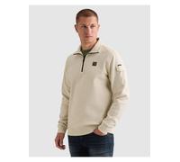 Sweatshirt PME LEGEND, Herren, Gr. L, bone weiß, Sweatware, Obermaterial: 95% Baumwolle, 5% Elasthan, regular fit hüftlang, ohne Ausschnitt, angesetztes Bündchen, Sweatshirts Sweatshirt, mit Troyer Kr