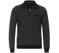 Sweatshirt Pullover - Troyerkragen - Struktur - anthrazit Casa Moda
