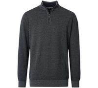 Sweatshirt Pullover - Troyerkragen - Struktur - anthrazit Casa Moda