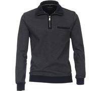 Sweatshirt Pullover - Troyerkragen - Struktur - dunkelblau Casa Moda