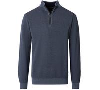 Sweatshirt Pullover - Troyerkragen - Struktur - silbergrau Casa Moda