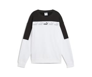 Sweatshirt PUMA "Around The Block Crewneck Damen", Damen, Gr. L, weiß, Obermaterial: 66% Baumwolle, 34% Polyester; Rippe: 97% Baumwolle, 3% Elasthan, comfort fit, Rundhals, Sweatshirts Sweatshirt (634