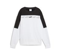 Sweatshirt PUMA "Around The Block Crewneck Damen", Damen, Gr. M, weiß, Obermaterial: 34% Polyester, 66% Baumwolle; Rippe: 97% Baumwolle, 3% Elasthan, comfort fit, Rundhals, Sweatshirts Sweatshirt (634