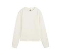 Sweatshirt PUMA "CLOUDSPUN Boulder Crewneck Damen", Damen, Gr. XL, weiß (warm weiß), Obermaterial: 47% Baumwolle, 49% Polyester, 4% Elasthan. Rippe: 95% Baumwolle, 5% Elasthan, normal, Rundhals, Sweat