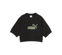 Sweatshirt PUMA "Essentials Elevated No. 1 Logo Relaxed Sweatshirt Damen", Damen, Gr. S, schwarz, Obermaterial: 100% Baumwolle. Rippe: 4% Elasthan, 96% Baumwolle, relaxed fit, Rundhals, Sweatshirts Sw