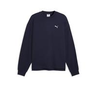 Sweatshirt PUMA "Essentials Elevated Relaxed Material Crew Sweatshirt Herren", Herren, Gr. S, navy blau, Obermaterial: 66% Baumwolle, 2% Elasthan, 32% Polyester. Rippe: 3% Elasthan, 97% Baumwolle. Bes